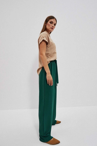 Spodnie z szerokimi nogawkami malachitowe