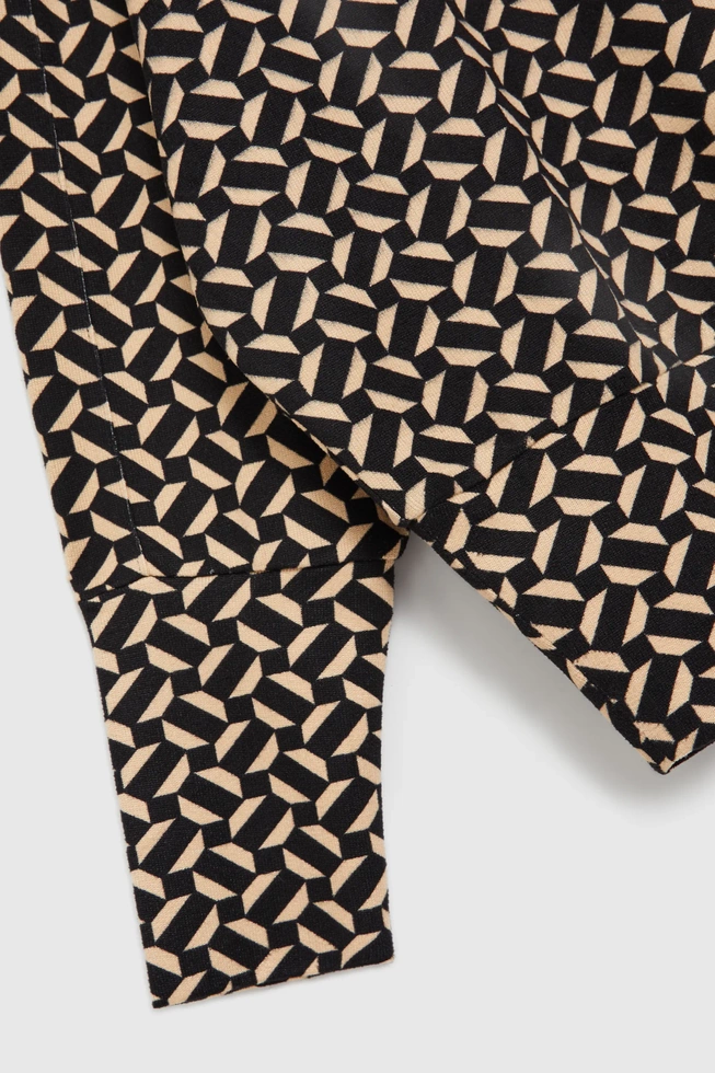 Wzorzysty sweter z długimi rękawami czarny