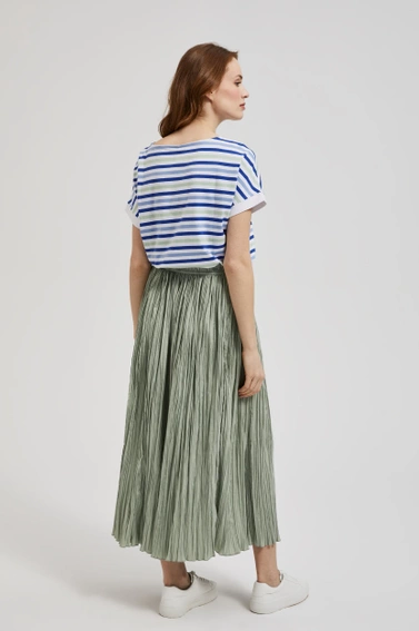 Bluzka w paski z krótkim rękawami biała