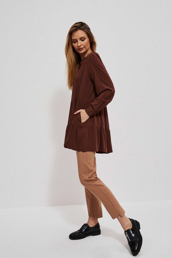 Koszula z falbaną kasztanowa