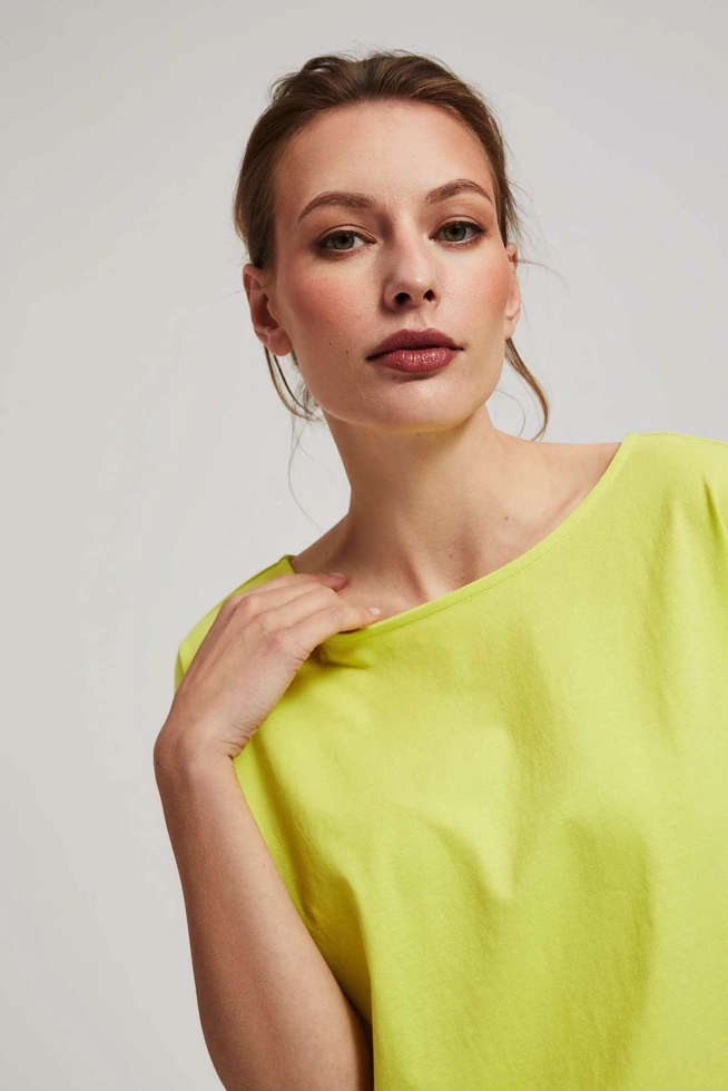 Bawełniany t-shirt limonkowy