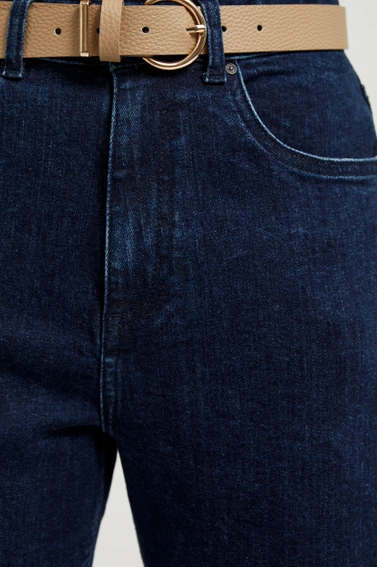 Pasek z okrągłą klamrą beżowy