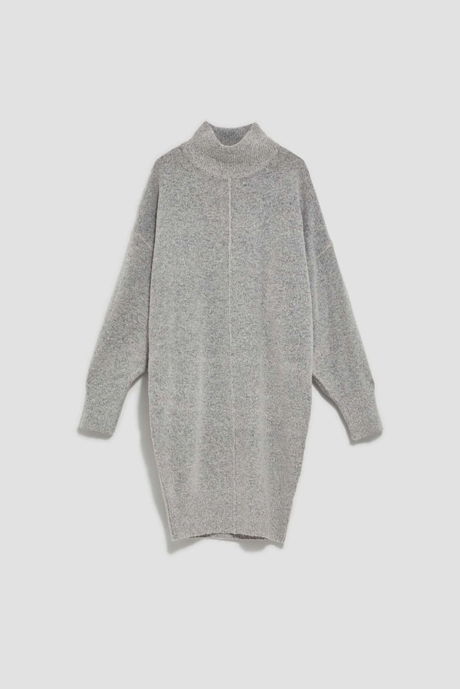 Sukienka z golfem jasnoszara