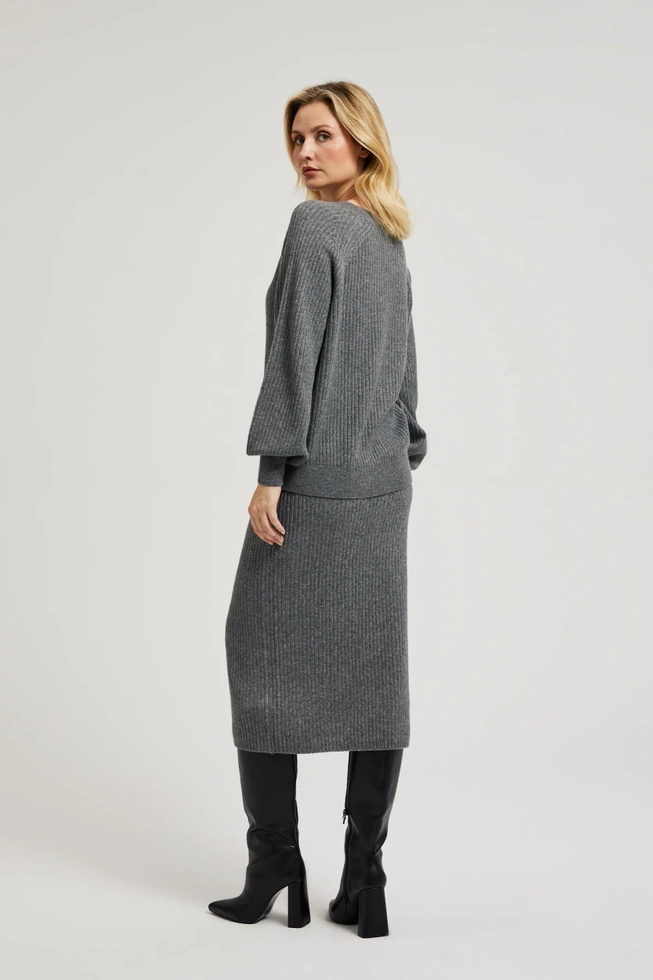 Spódnica dzianinowa midi szara