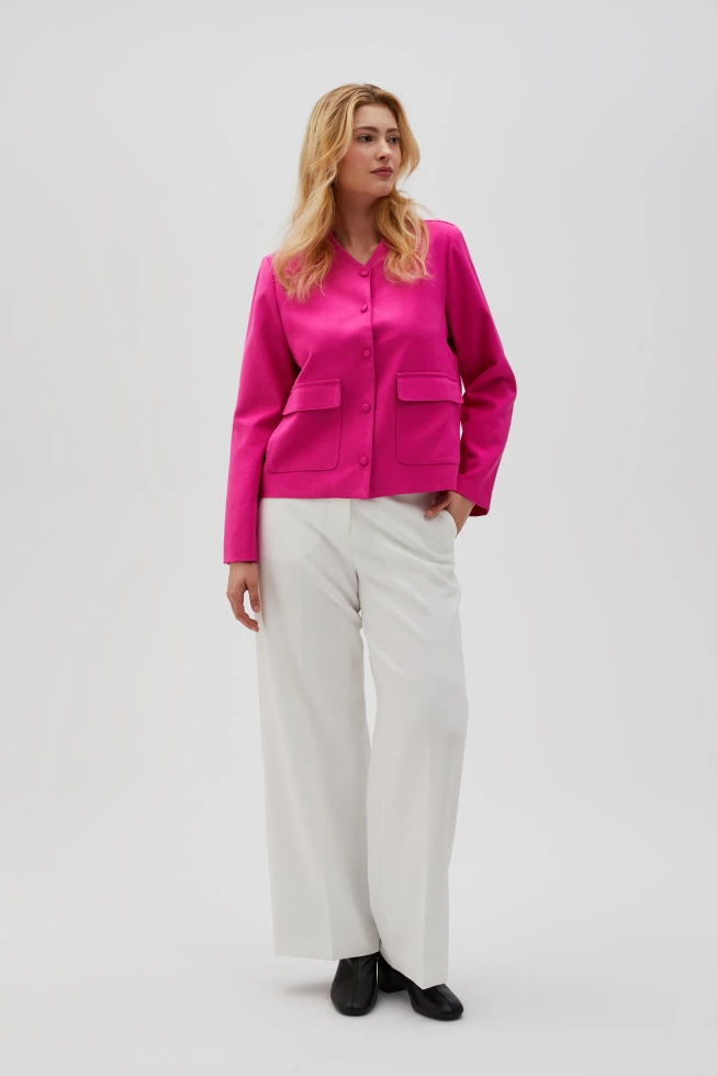 Kurtka zapinana na guziki fuksjowa
