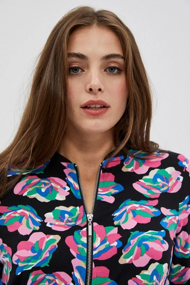 Bomberka z printem czarna
