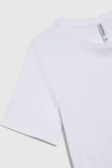 Gładki bawełniany t-shirt biały