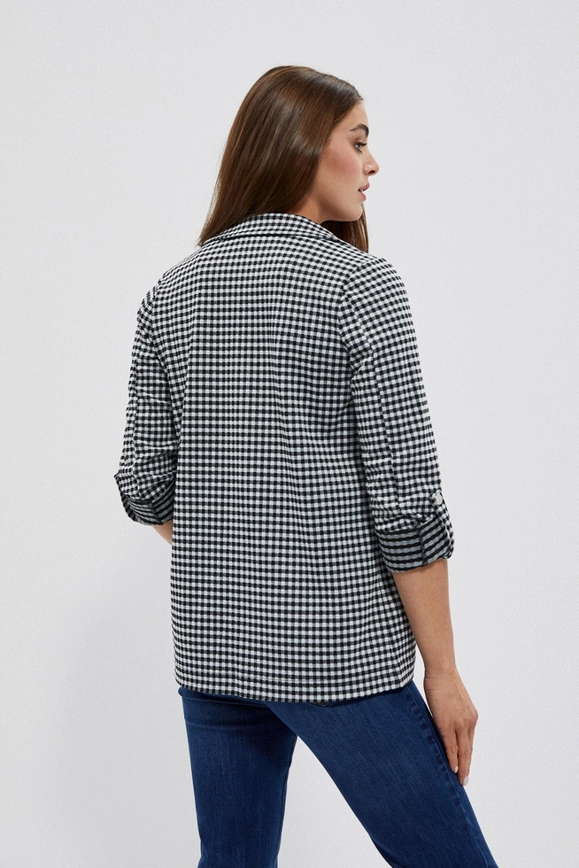 Marynarka w drobną kratę czarno-biała