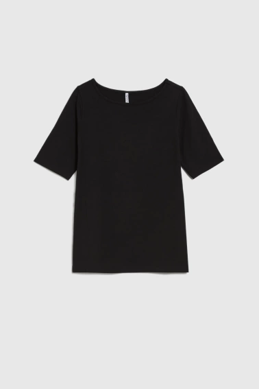 Dopasowana bluzka z krótkimi rękawami czarna