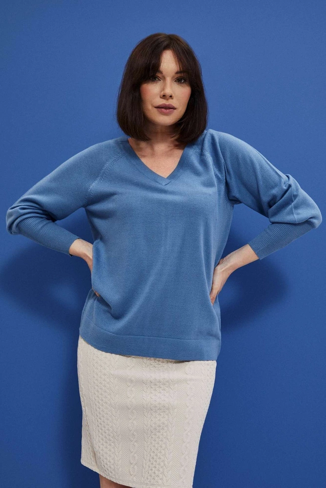 Sweter ze ściągaczem z tyłu