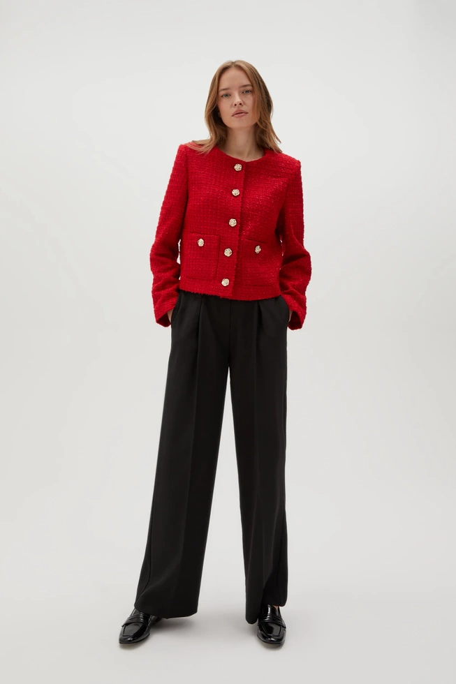 Marynarka z guzikami w kolorze złotym czerwona