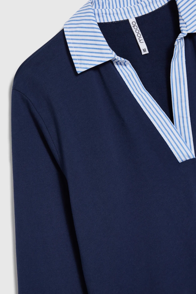 Bluza z kołnierzykiem granatowa