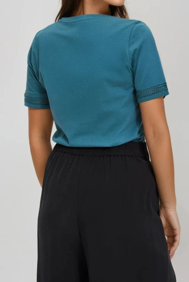 T-shirt z bawełny z krótkimi rękawami zielony