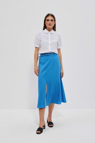 Koszula z bufiastymi rękawami zapinana na guziki biała