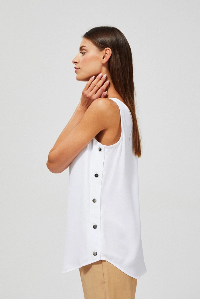 Gładka koszula bez rękawów