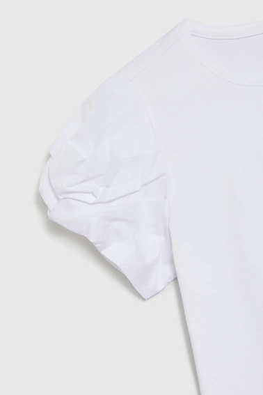 Bluzka z bufiastymi rękawami biała
