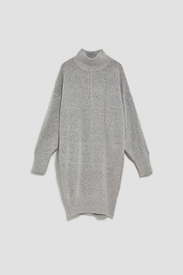 Sukienka z golfem jasnoszara