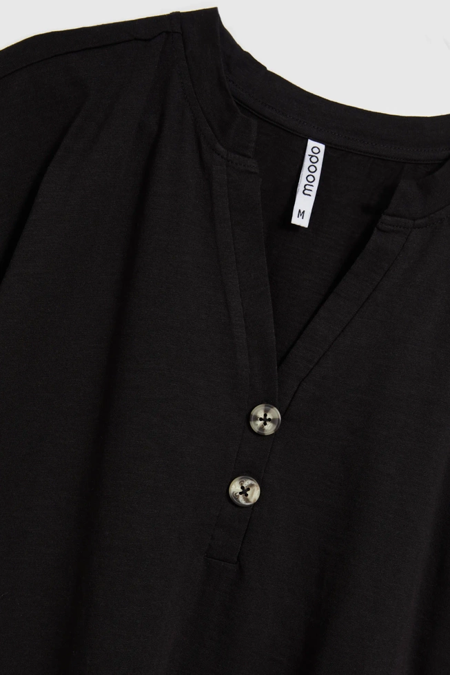 Bawełniana bluzka z guzikami czarna