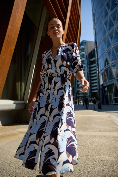 Sukienka z wiskozy granatowa 