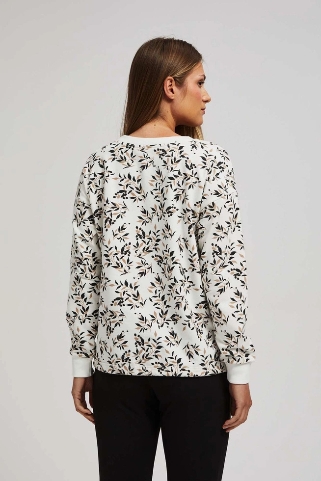 Bluza z wiązaniem w pasie i nadrukiem