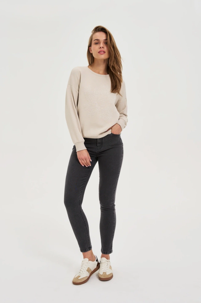 Jeansy rurki grafitowe