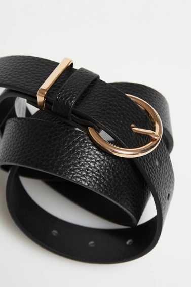 Pasek z okrągłą klamrą czarny