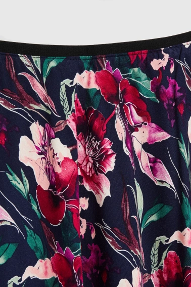 Spódnica w kwiaty granatowa 