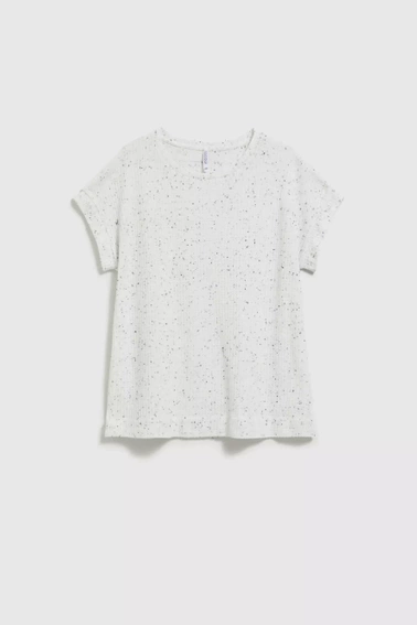 Bluzka w kropki biała