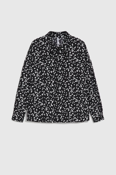 Koszula we wzory z kołnierzykiem czarna