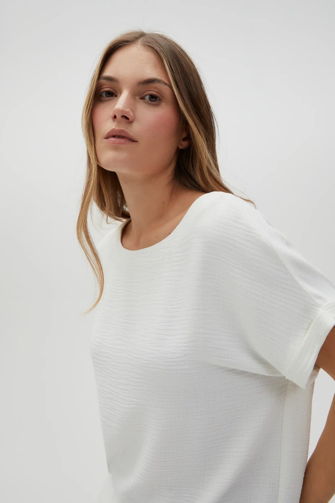 Koszula z krótkimi rękawami biała