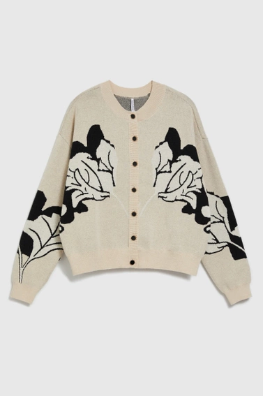 Sweter zapinany na guziki beżowy