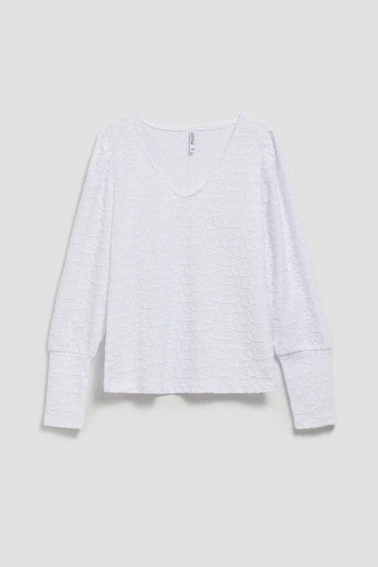 Ażurowa bluzka z dekoltem w serek