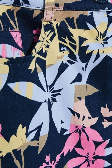 Spódnica z roślinnym printem ciemnbrązowa