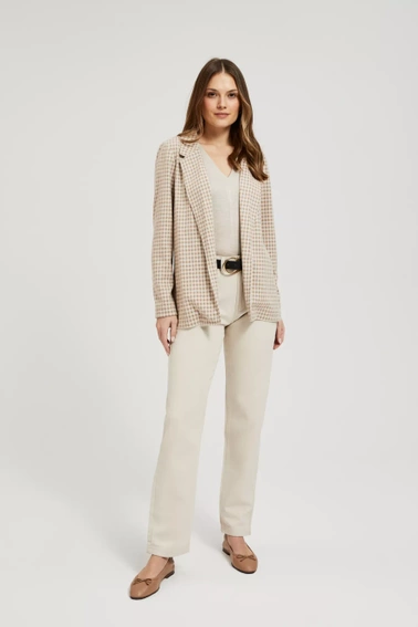 Marynarka w kratkę beżowa