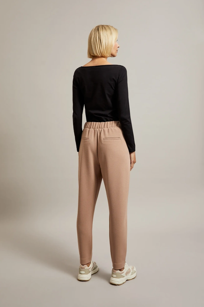 Spodnie z wiązaniem beżowe