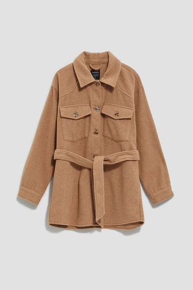 Koszulowa kurtka z paskiem