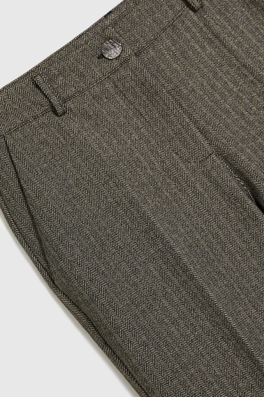 Spodnie z metaliczną nitką ciemnobeżowe