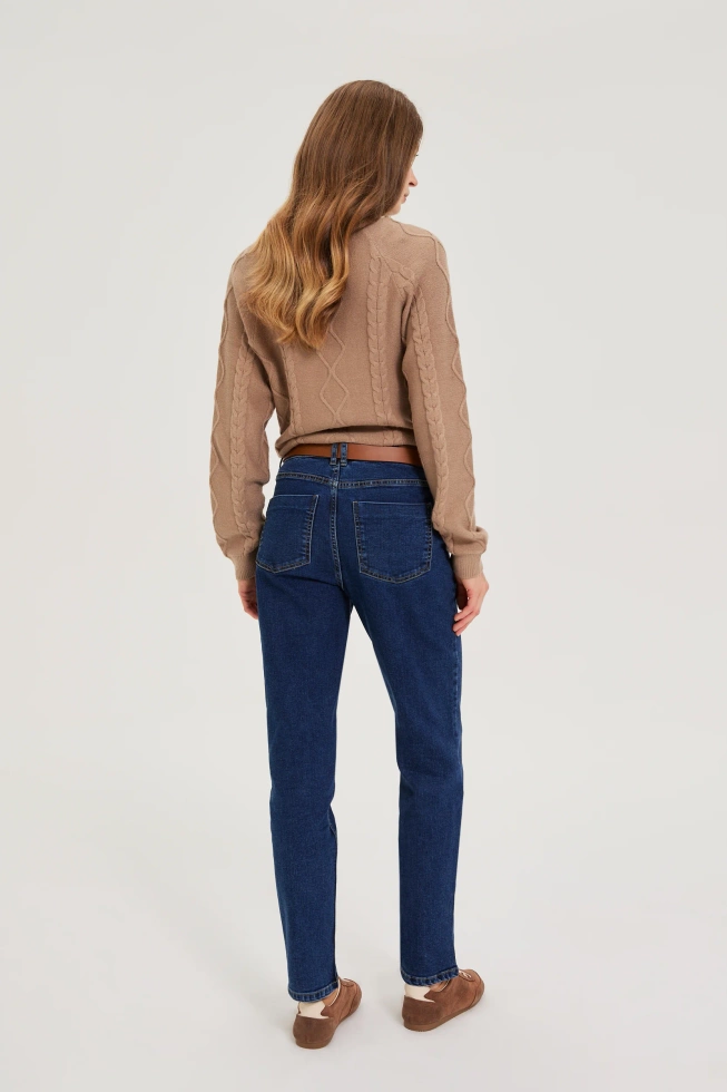 Jeansy z paskiem granatowe