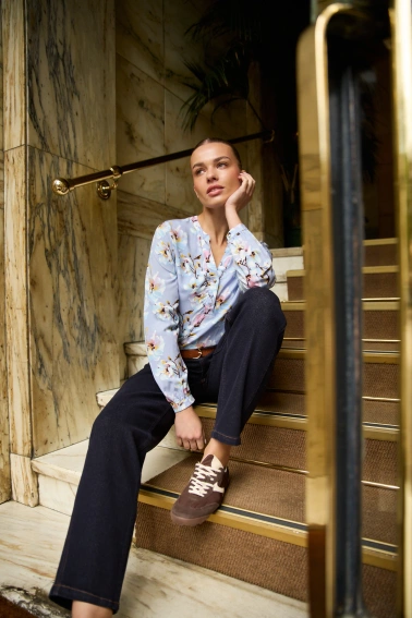 Koszula z wiskozy błękitna