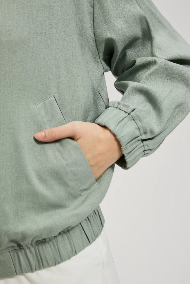 Kurtka bomberka zapinana na zamek oliwkowa