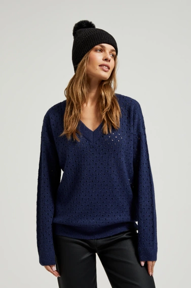 Czapka z pomponem czarna