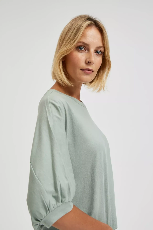 Gładka bluzka oliwkowa