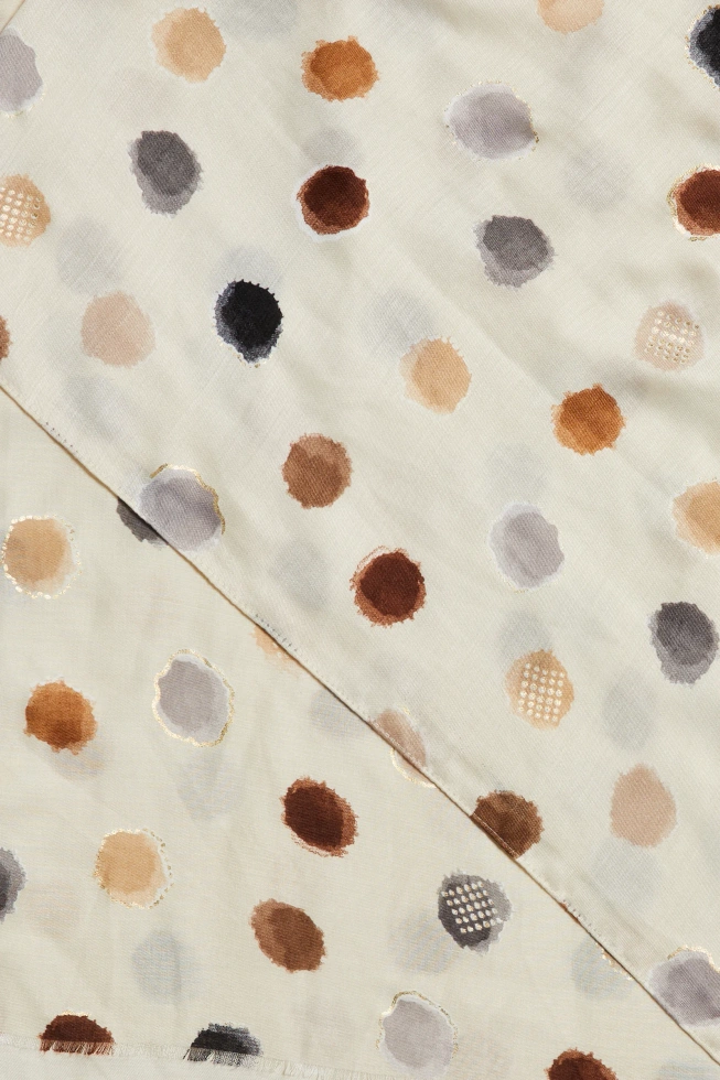 Szal w kropki beżowy