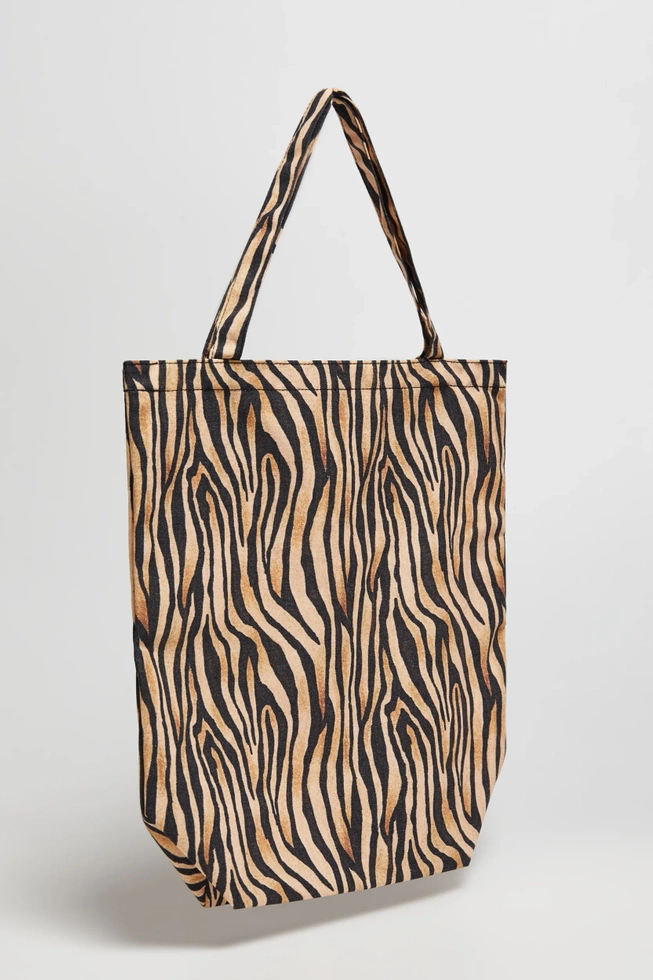 Bawełniana torba w zwierzęcy wzór brązowa