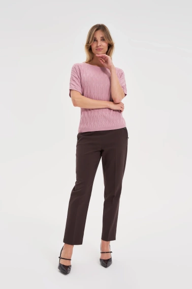 Sweter z krótkimi rękawami różowy