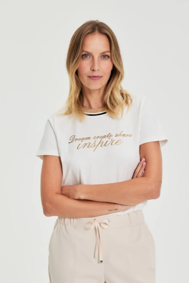 Bluzka z napisem biała