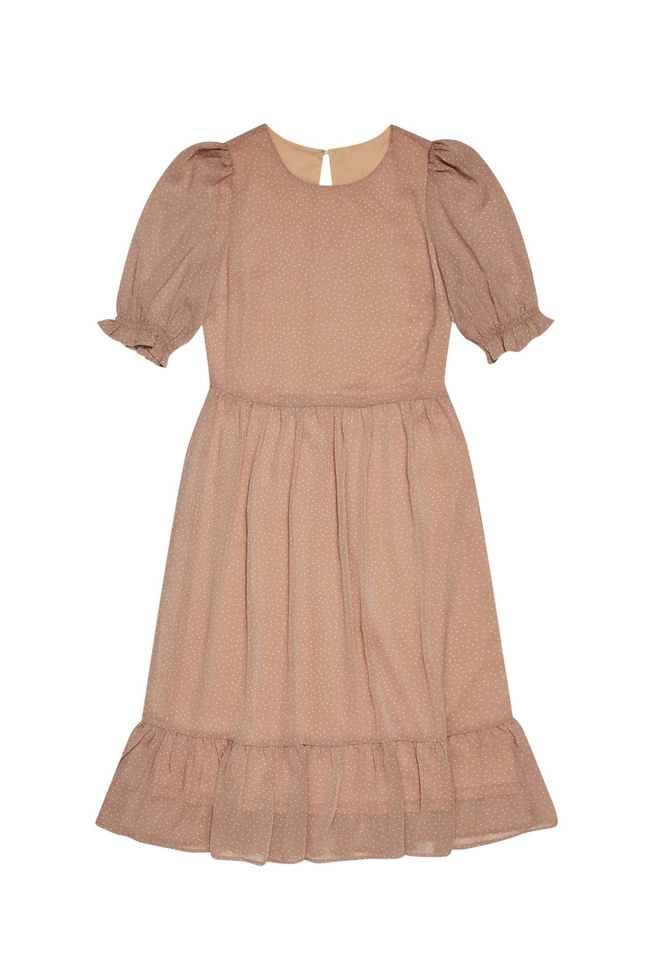 Sukienka z falbaną w groszki