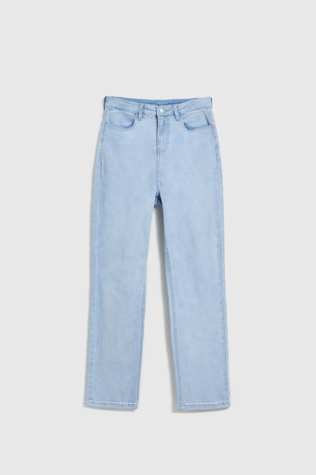 Jeansy z prostą nogawką niebieskie bawełniane