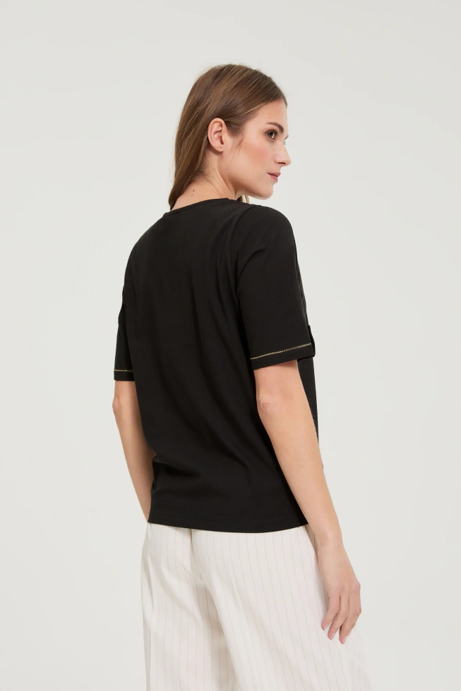 Bluzka z dekoltem w serek czarna