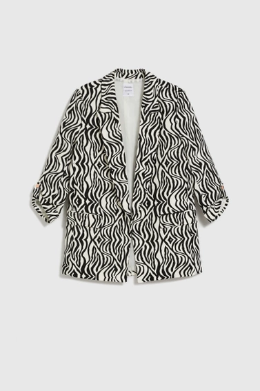 Wzorzysta marynarka beżowa